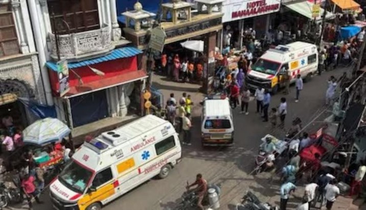  Estampida en templo hindú al norte de India deja 6 muertos; caída de cable de alta tensión desató el pánico
