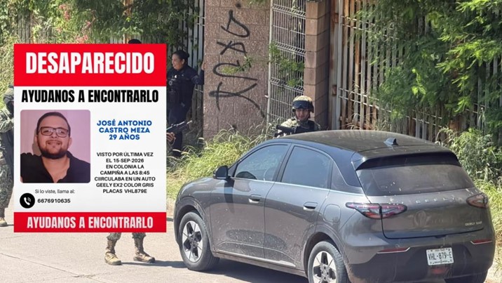 Hallan abandonado vehículo de joven reportado como desaparecido en Culiacán