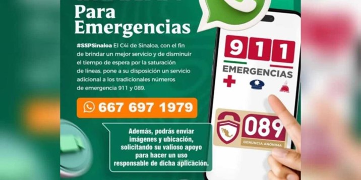 C4i habilita WhatsApp para reportar emergencias en Sinaloa