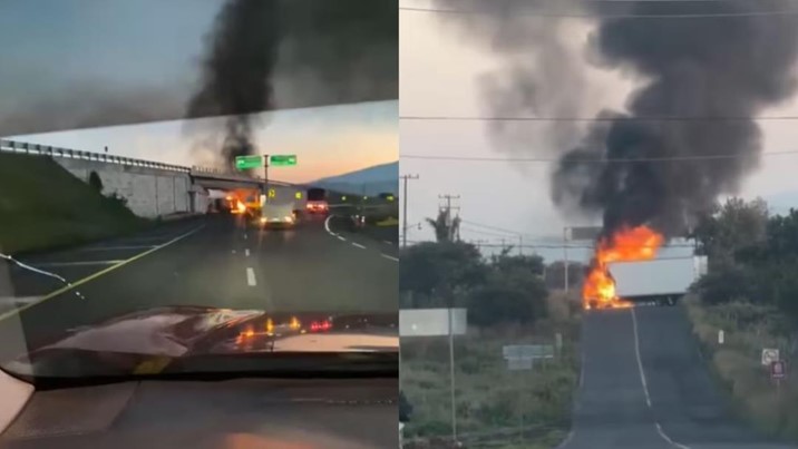 Michoacán amanece con bloqueos y vehículos incendiados tras enfrentamiento