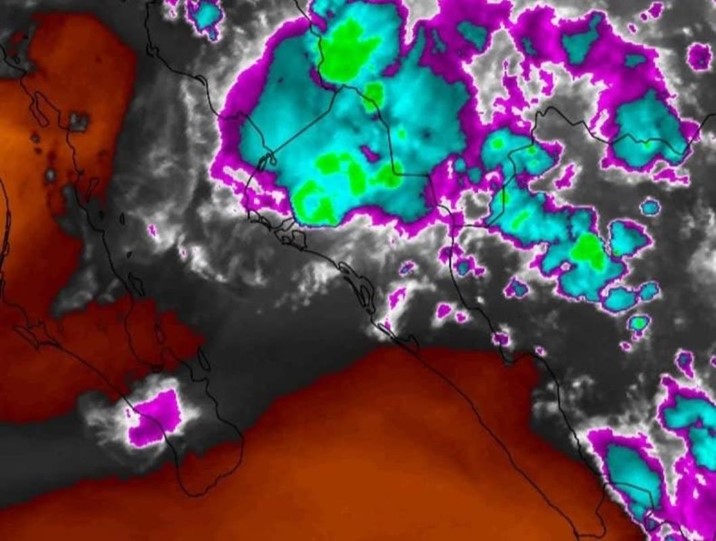 Hay desarrollo de tormentas sobre zona norte de Sinaloa y en la región de Guasave