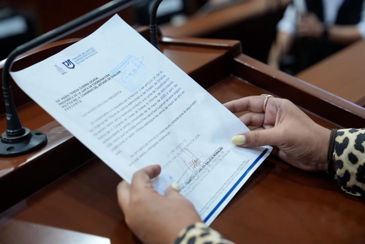 Recibe Congreso informe anual del Tribunal de Justicia Administrativa