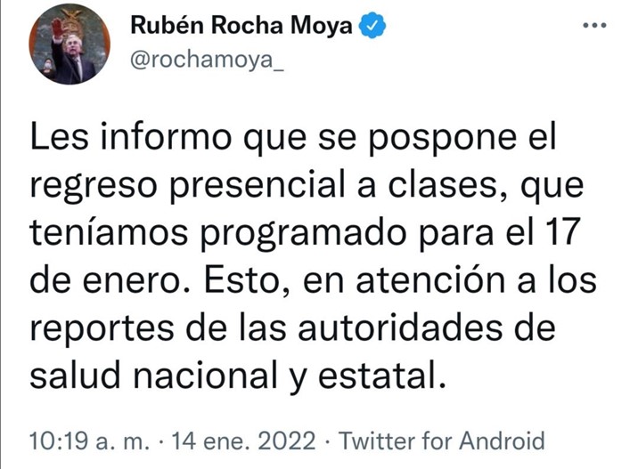 ¡Atención Sinaloa! Se pospone el regreso a clases presenciales
