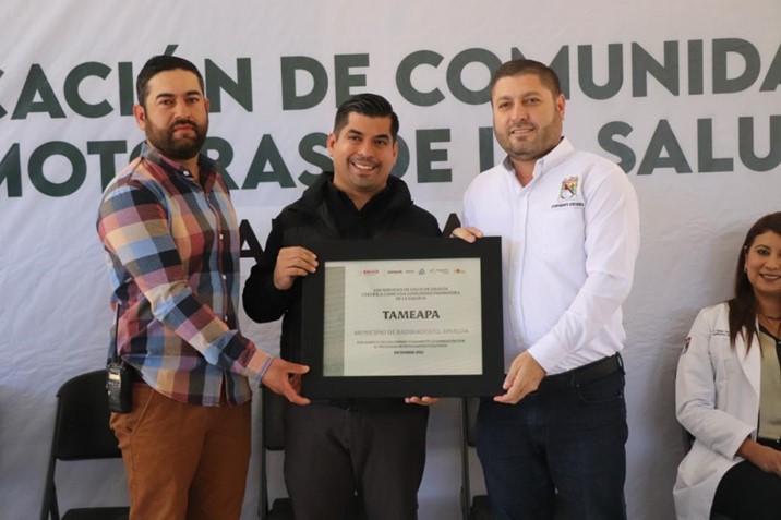 Certifican a Tameapa, Badiraguato como comunidad promotora de la salud