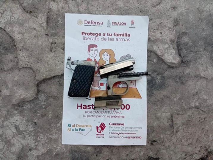  Suman más de 800 armas destruidas en desarme voluntario en Sinaloa 