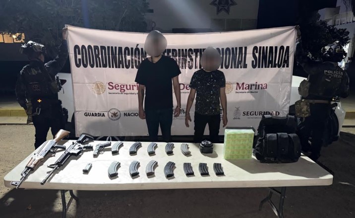 Detienen a dos hombres armados, en Culiacán 