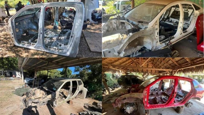 Localizan 'deshuesadero' de vehículos en Eldorado 