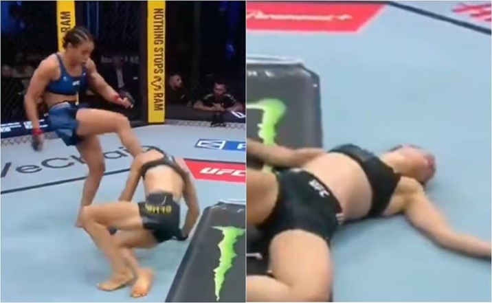  Brutal acción en UFC: peleadora patea a su rival cuando estaba en el suelo