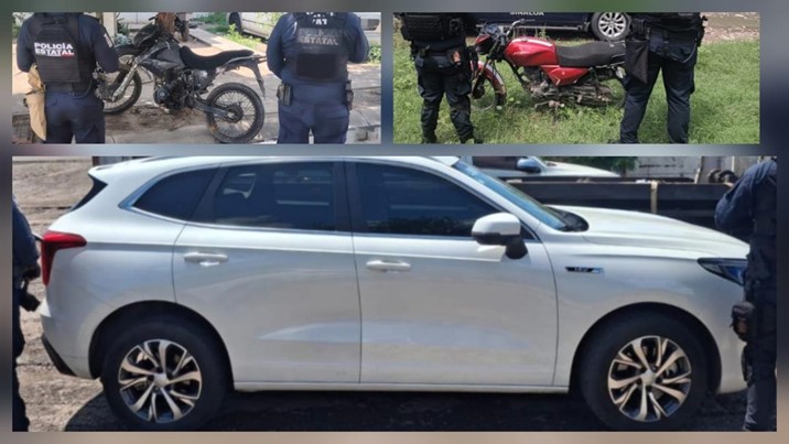 Recuperan dos vehículos robados y aseguran una motocicleta alterada en Culiacán
