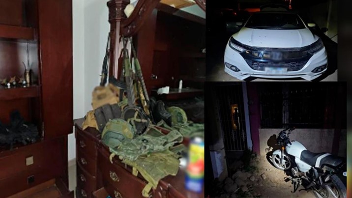 Aseguran armas, explosivos y vehículos tras un cateo en Elota
