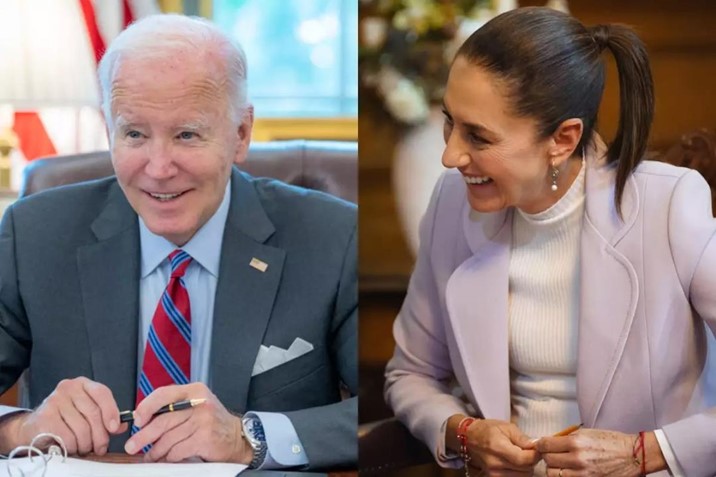  Sheinbaum y Biden sostienen llamada telefónica; abordan cooperación bilateral