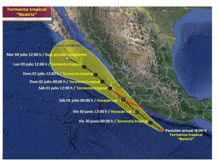 ¡Alerta en el Pacífico! La depresión tropical 2-E se intensifica a tormenta tropical "Beatriz"